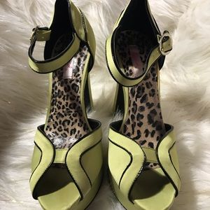 Lime Green High Heels Size 7.5